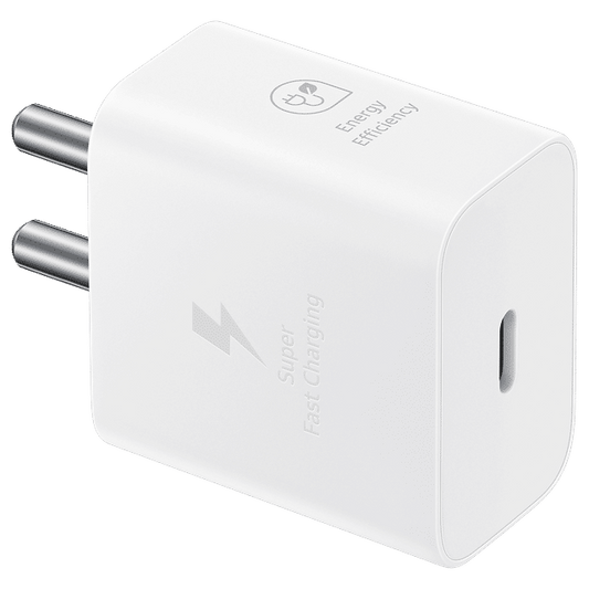 SAMSUNG 25W Type C Fast Charger (Adapter Only, Support PD 3. PPS, White)