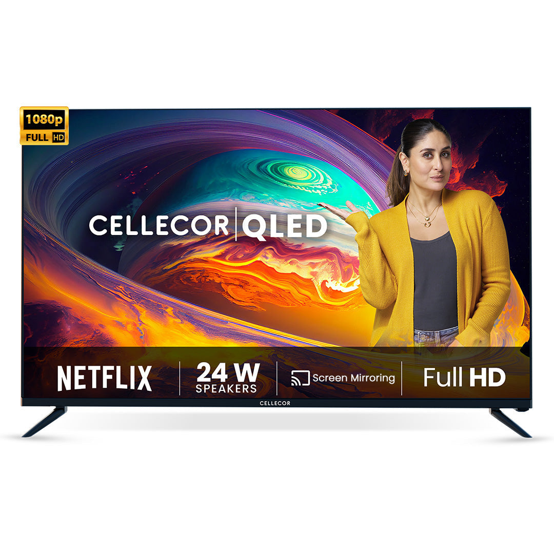 Cellecor CE‑43U PRO (43″) – Full HD QLED Smart TV, 24 W Speakers, Android TV
