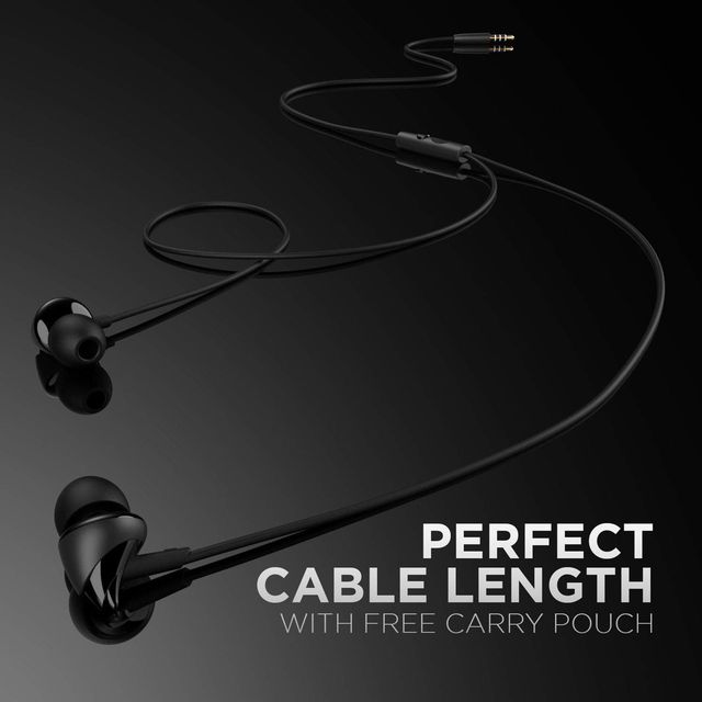 boAt BassHeads 100 Wired Earphone with Mic (In Ear, Black)