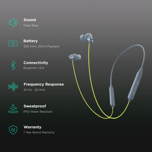 OnePlus Bullets Wireless Z2 E305A Neckband with AI Noise Cancellation (IP55 Water & Sweat Resistant, Upto 30 Hours Playback, Acoustic Red)