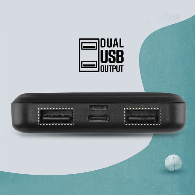 ZEBRONICS 10000 mAh Power Bank (2 Type A, 1 Type C & 1 Micro USB Ports, LED Indicator, Black)