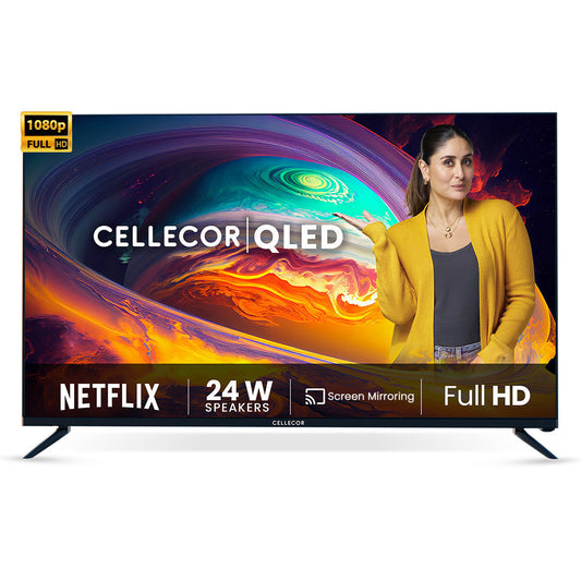 Cellecor CE‑43U PRO (43″) – Full HD QLED Smart TV, 24 W Speakers, Android TV