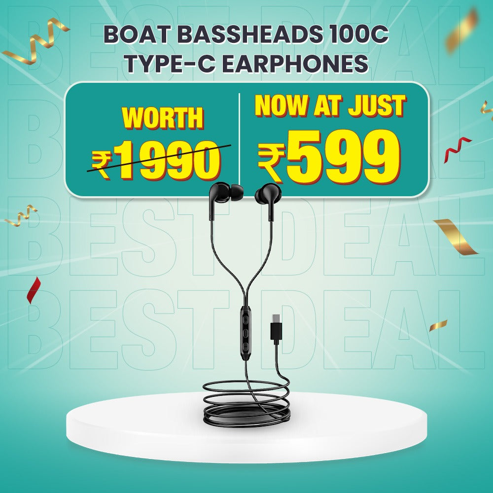 Boat Bassheads 100 C Wired Headphones Earphones with Type-C Jack