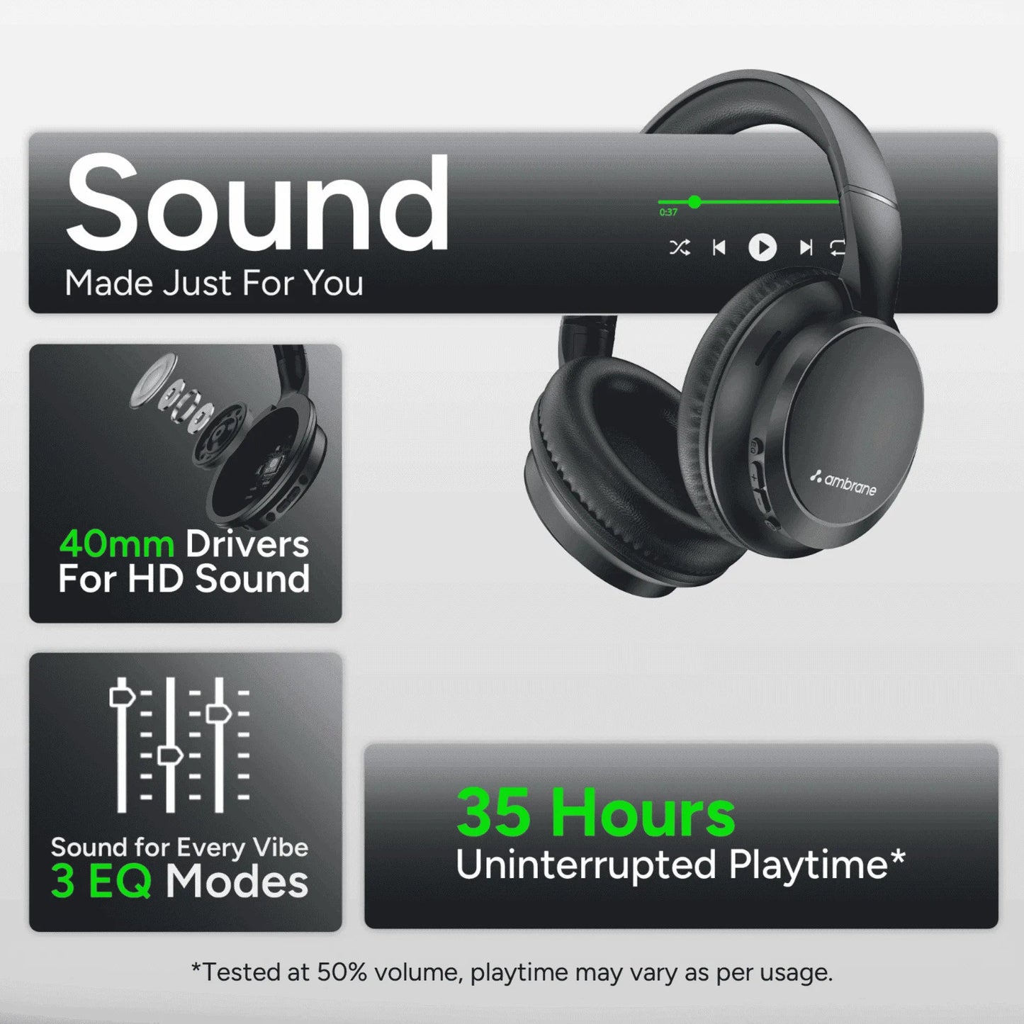 AMBRANE WH-82 WIRELESS BT HEADSET